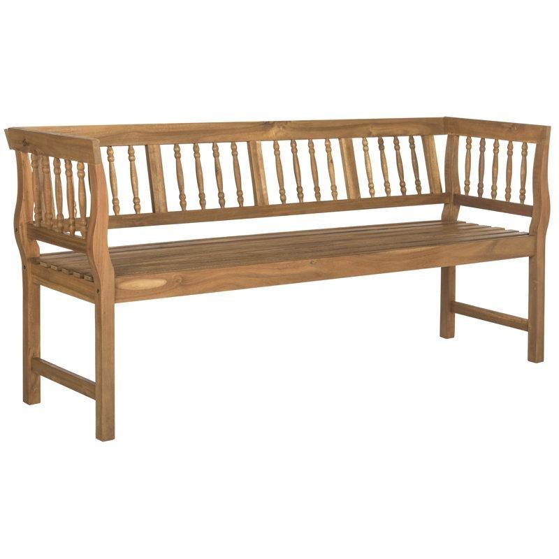 Naturel Masif Akasya Ağacı Sırtlı ve Kollu Bench - 173 cm - 164695