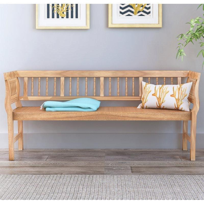 Naturel Masif Akasya Ağacı Sırtlı ve Kollu Bench - 173 cm - 164695