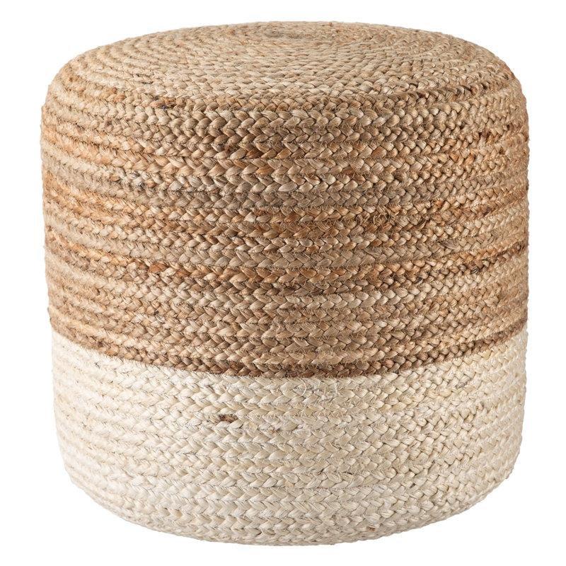 Ombre Desenli 100 Örgü Jüt Yuvarlak Puf - 46x46 cm - 164824
