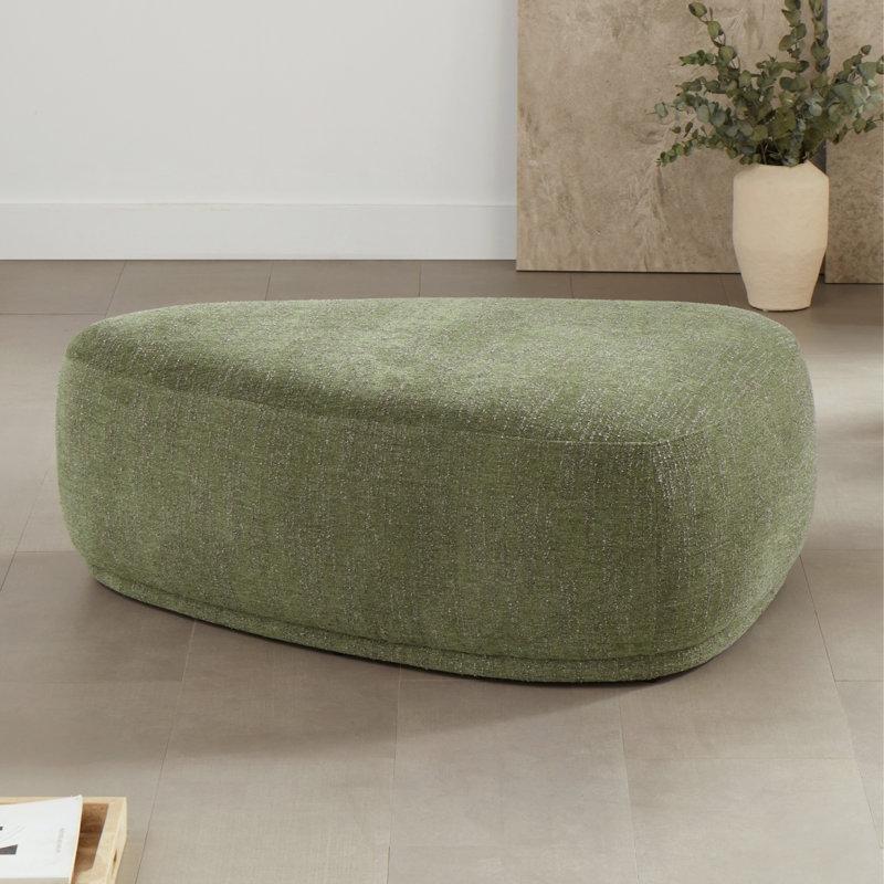 Orman Yeşili Bukle Kumaş Üçgen Tasarım Puf - 112 cm - 165328