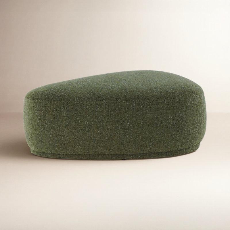 Orman Yeşili Bukle Kumaş Üçgen Tasarım Puf - 112 cm - 165328