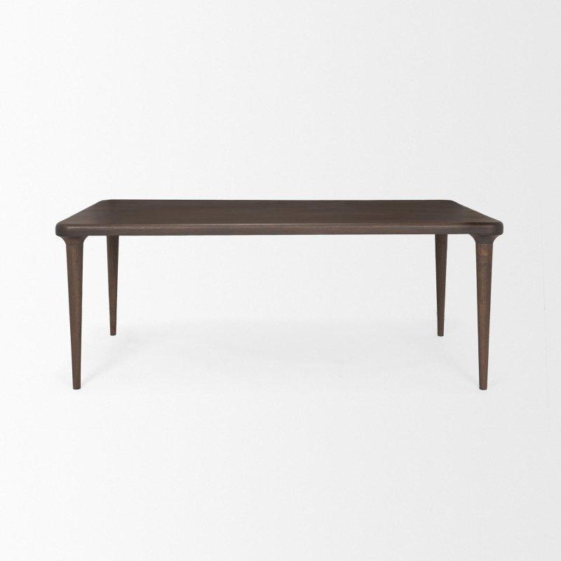 Orta Kahverengi Masif Meşe El Yapımı Dikdörtgen 8 Kişilik Bohem Yemek Masası - 183x92 cm - 238118