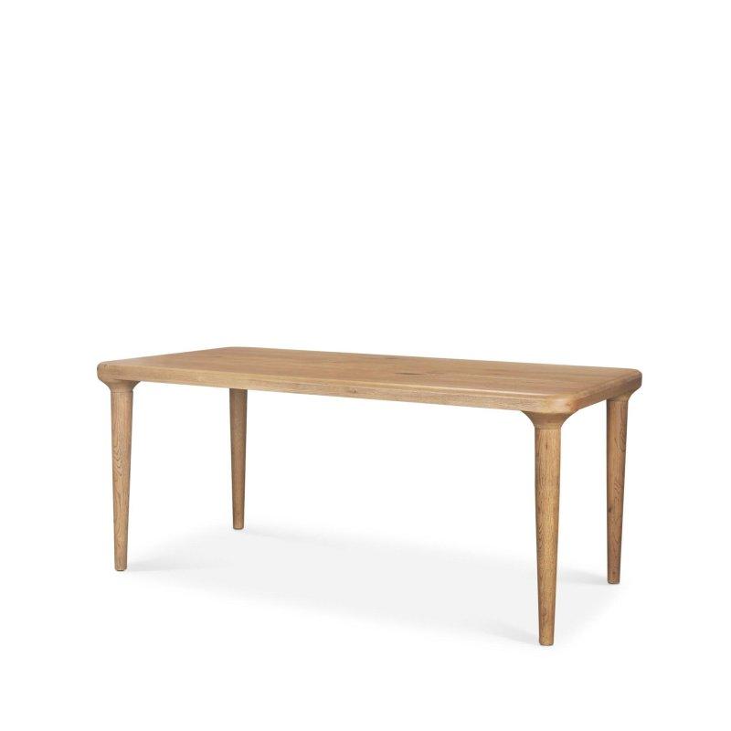 Orta Kahverengi Masif Meşe El Yapımı Dikdörtgen 8 Kişilik Bohem Yemek Masası - 183x92 cm - 238118