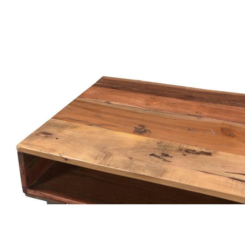 Orta Ton Masif Tik Ağacı 3 Tabureli ve Raflı Koltuk Arkası Dresuar - 194x56x92 cm - 217736