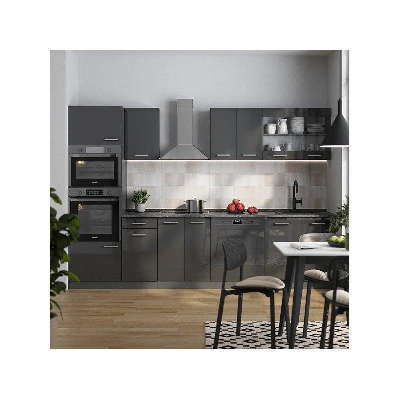 Parlak Antrasit Suntalam Modüler Mutfak Modeli - 300 cm - 186397