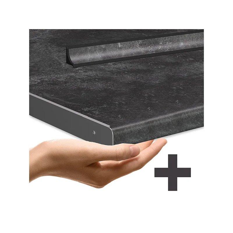 Parlak Antrasit ve Altın Meşe Mutfak Modeli - 200x60x82 cm - 186550