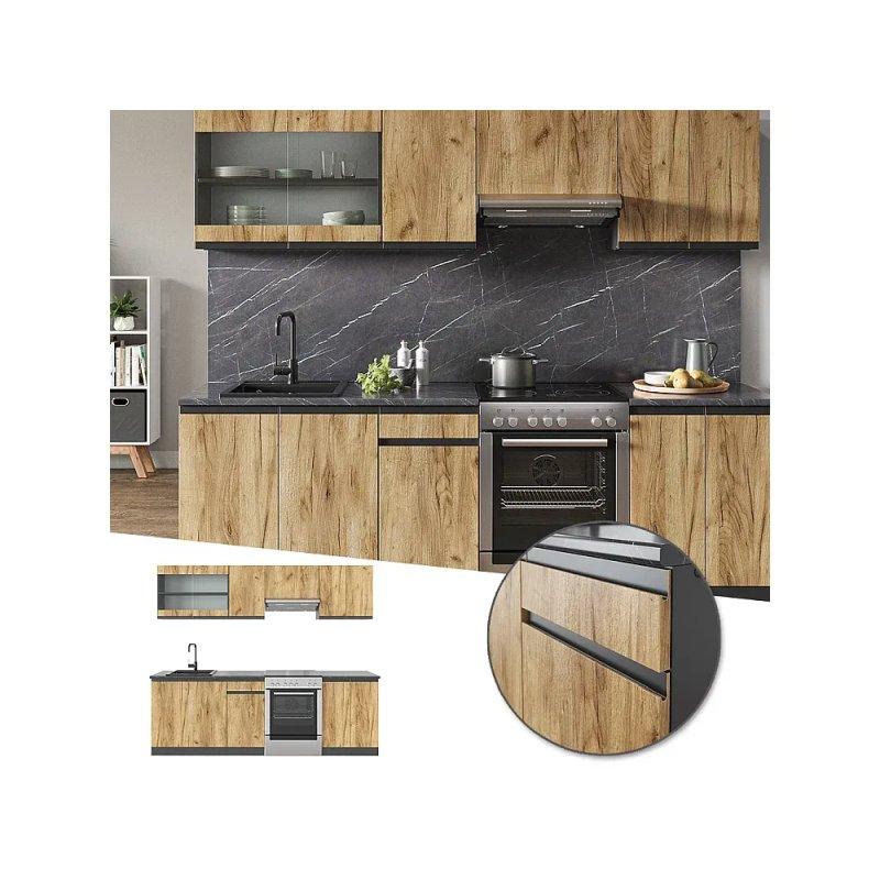 Parlak Antrasit ve Beyaz Mutfak Modeli - 240 cm - 186514