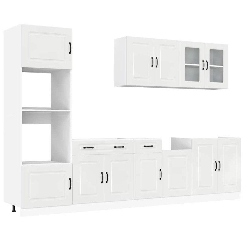 Parlak Beyaz Ahşap 7 Parça Mutfak Modeli - 185126