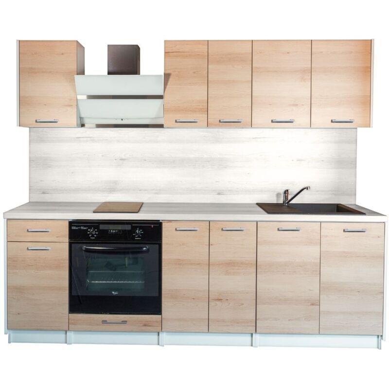 Parlak Beyaz Sunta 7 Parça Komple Mutfak Modeli - 240 cm - 186246