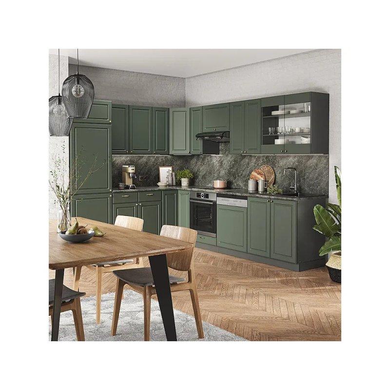 Parlak Beyaz ve Antrasit Köşe Mutfak Modeli - 287x46x82 cm - 186469