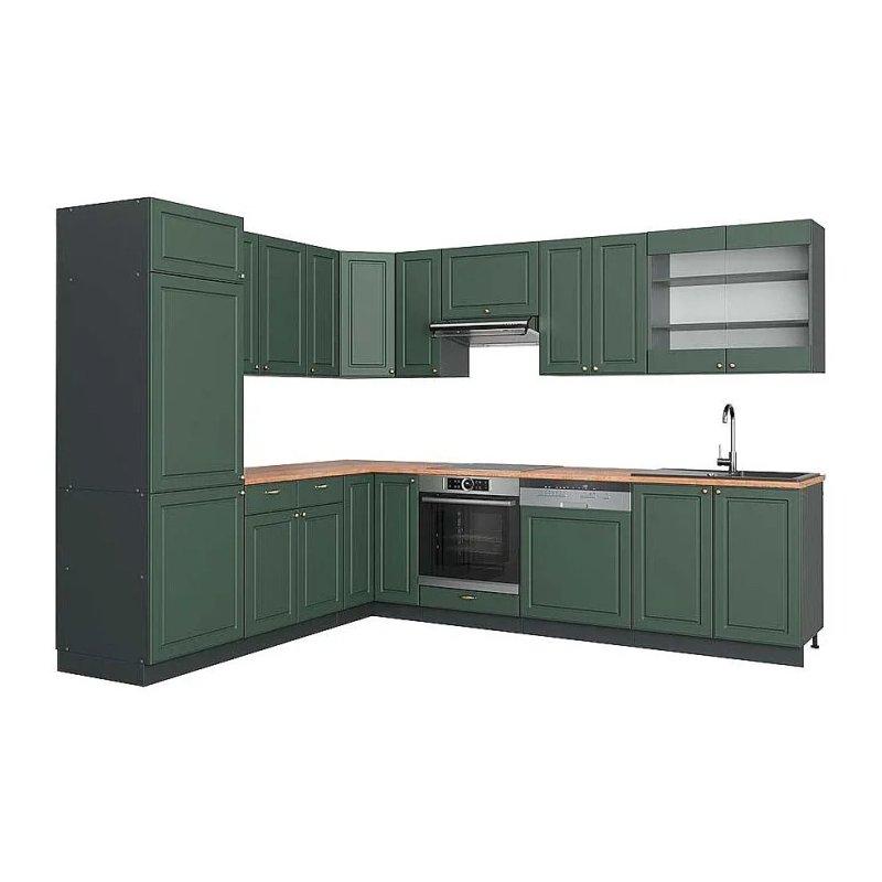 Parlak Beyaz ve Antrasit Köşe Mutfak Modeli - 287x60x82 cm - 186409