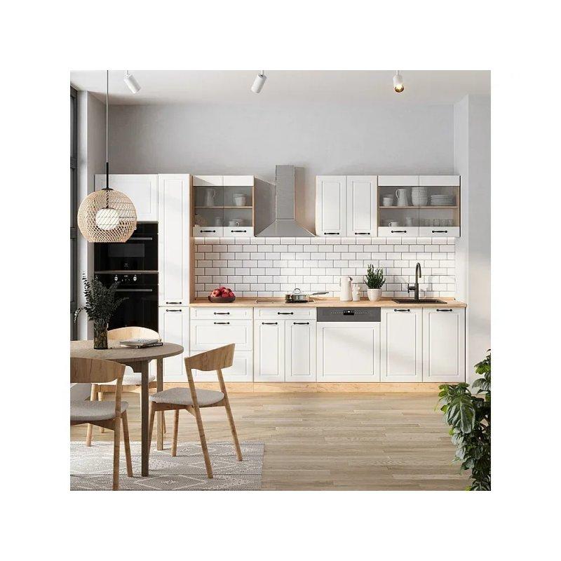 Parlak Siyah ve Gold Meşe Modern Mutfak Modeli - 350x60x82 cm - 186481