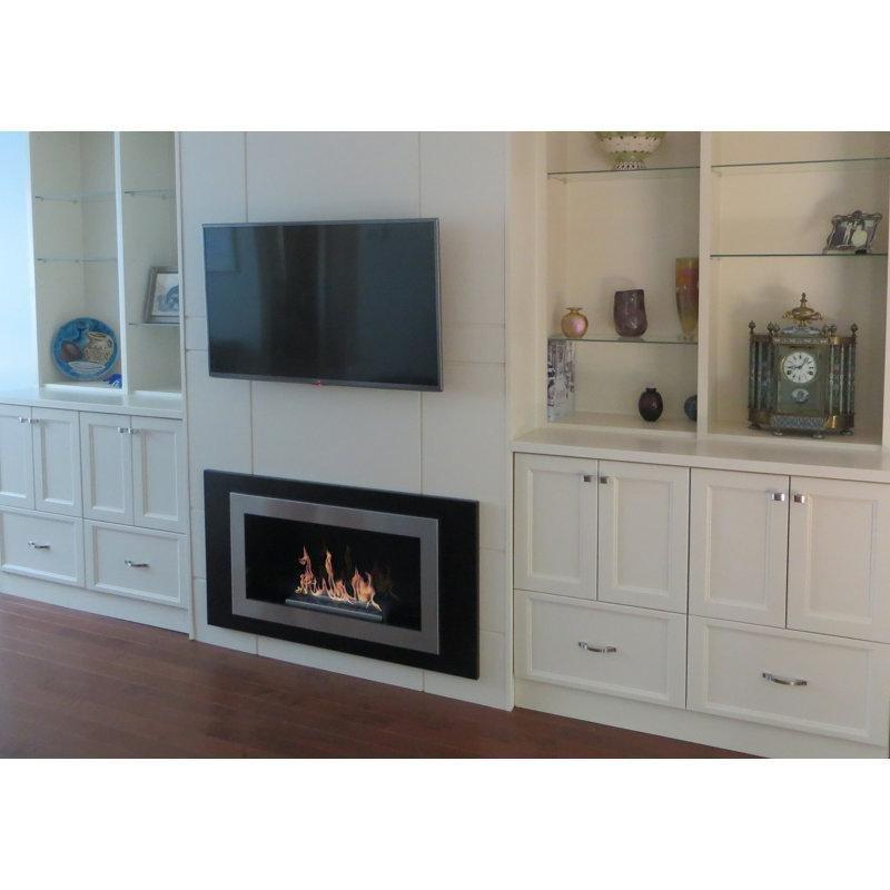 Paslanmaz Çelik Duvara Monte Ayarlanabilir Alevli Bioethanol Şömine - 115x61 cm - 188286
