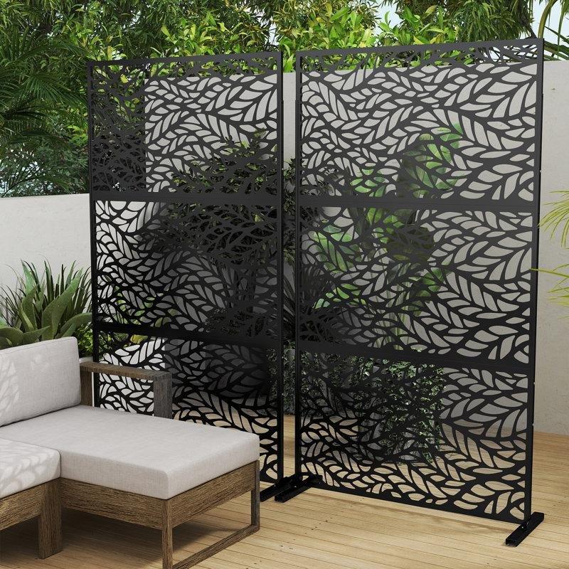 Paslanmaz Metal Dekoratif Ayaklı Paravan Seti 2 Adet - 185x121 cm - 184249