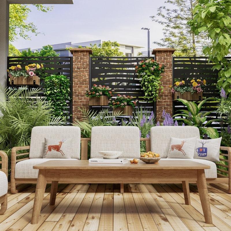 Paslanmaz Metal Dekoratif Bahçe Paravanı - 120x183 cm - 173052