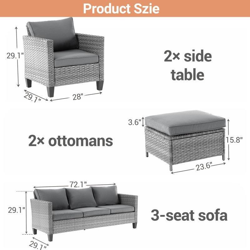 PE Rattan 5 Kişilik Minderli Bahçe Takımı - 211004