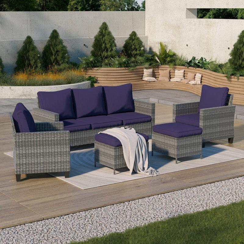 PE Rattan 5 Kişilik Minderli Bahçe Takımı - 211004