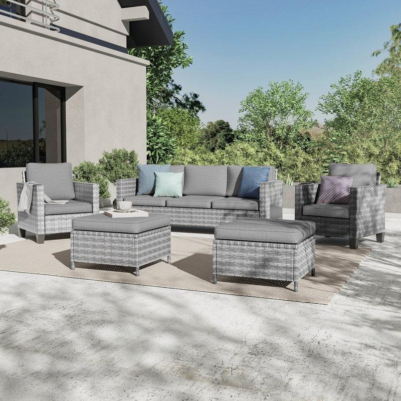 PE Rattan 5 Kişilik Minderli Bahçe Takımı - 211004