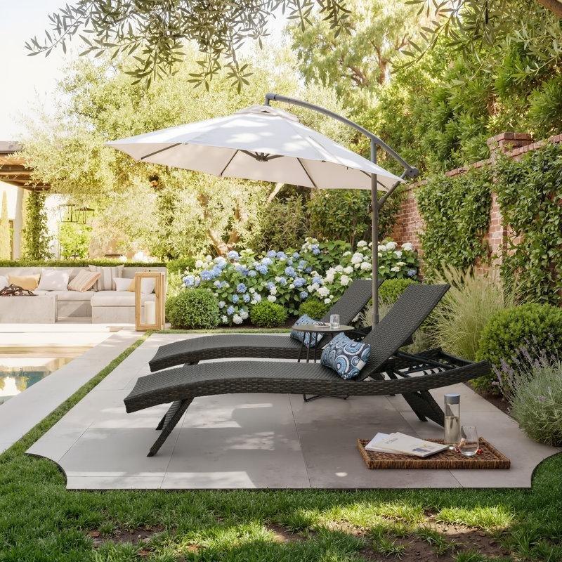 PE Rattan Ayarlanabilir Sırtlı 2li Şezlong Seti - 171652