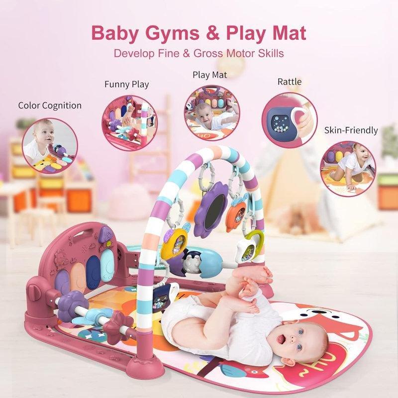 Pembe Plastik Işıklı Müzikli Piyanolu Oyun Halısı - 76 cm - 182259