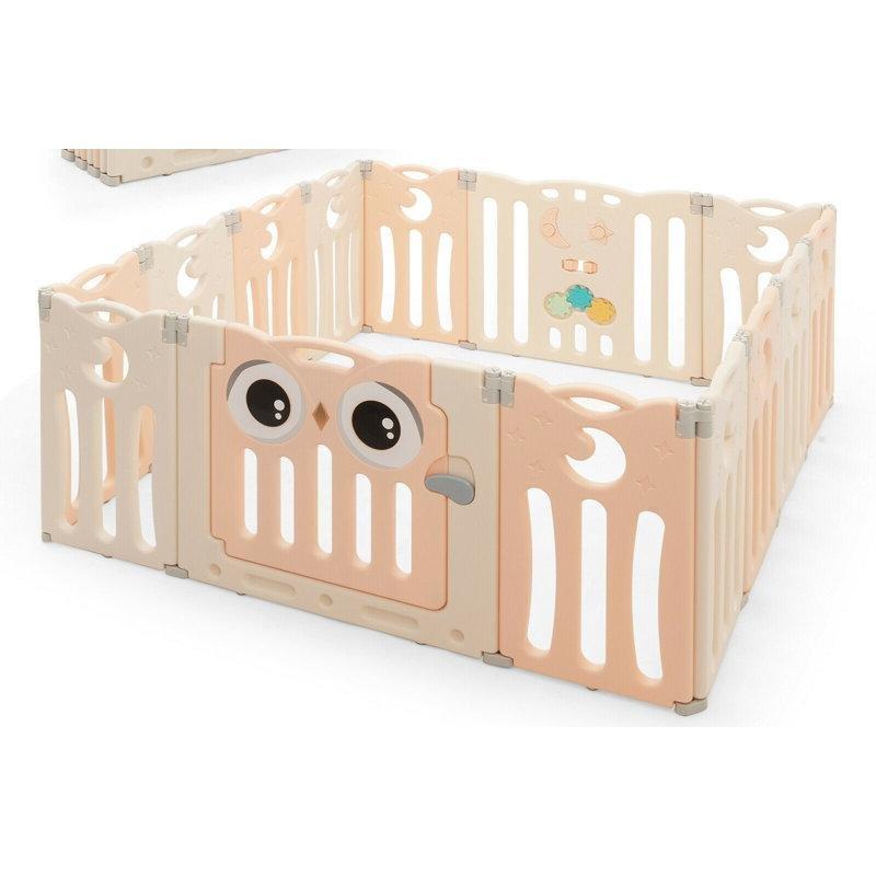 Pembe Portatif Kapılı Bebek Çocuk Oyun Alanı - 147x150 cm - 181374