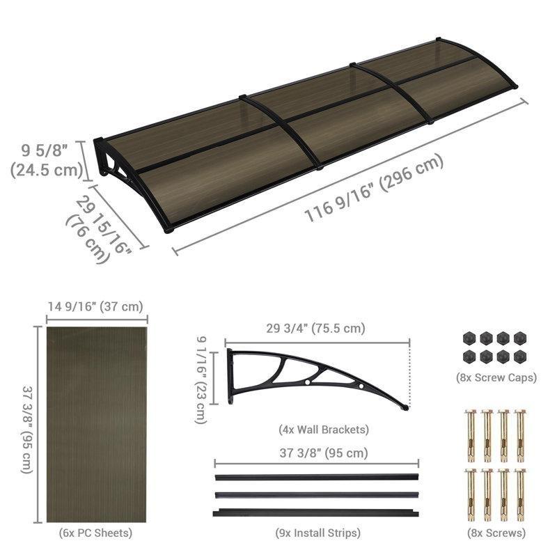 Plastik Açılır Kapanır Kapı Üstü Sundurma - 97 cm - 165787