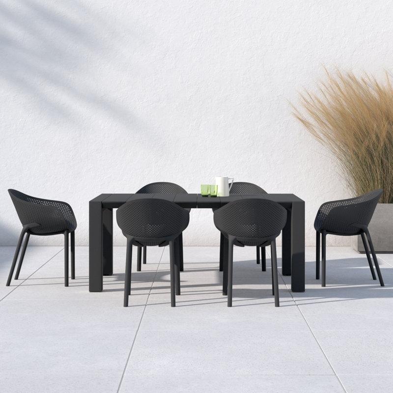 Plastik Açılır ve İstiflenebilir 6 Kişilik Bahçe Masa Takımı - 178x100 cm - 213530