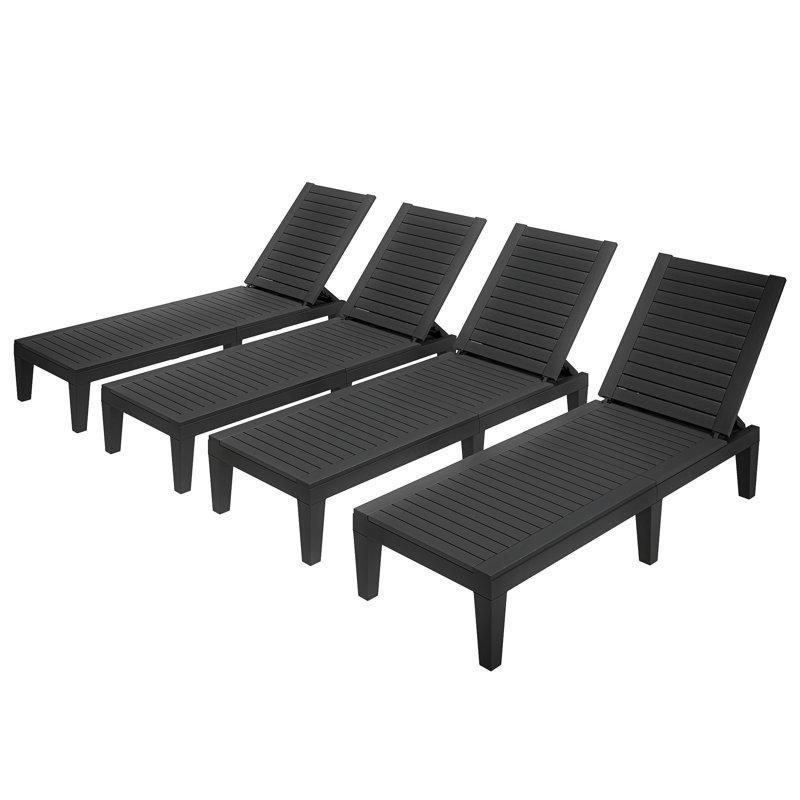 Plastik Ayarlanabilir Sırtlı 4lü Set Şezlong - 171745