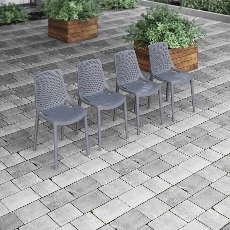 Plastik İstiflenebilir 4lü Set Bahçe Sandalyesi - 173839