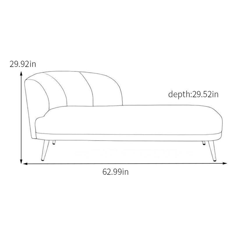 Polyester Karışımı Kumaşlı Masif Ahşap Tek Kollu Josephine Koltuk - 75x160 cm - 190322