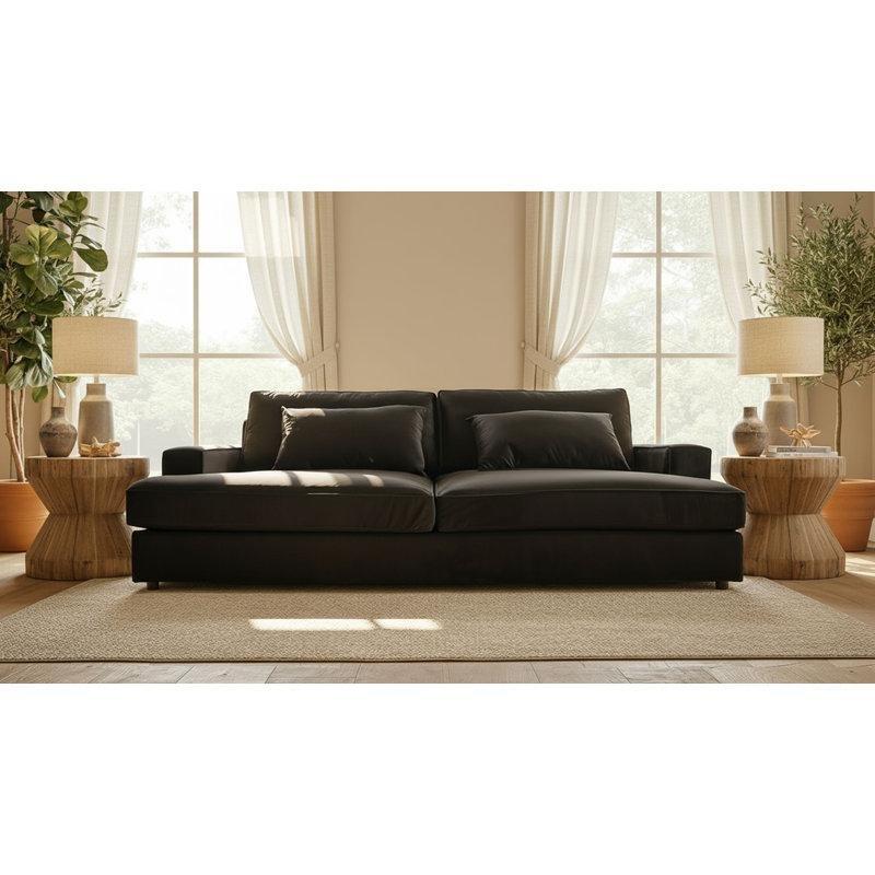 Polyester Kumaş Çift Yönlü Minderli Kare Kollu Koltuk - 244 cm - 195748