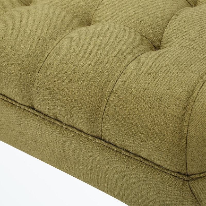 Polyester Kumaş Döşemeli Masif Huş Ağacı Kollu Bench - 133 cm - 164416