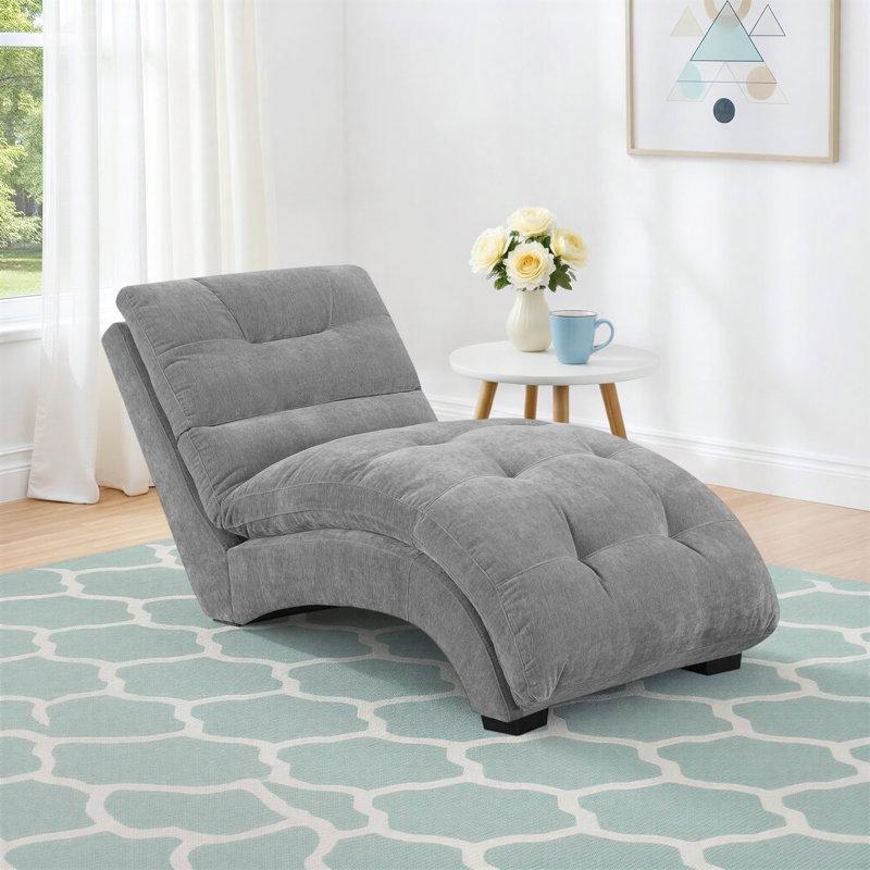 Polyester Kumaş Kapitoneli Masif Ahşap Kolsuz Josephine Koltuk - 77 cm - 190847