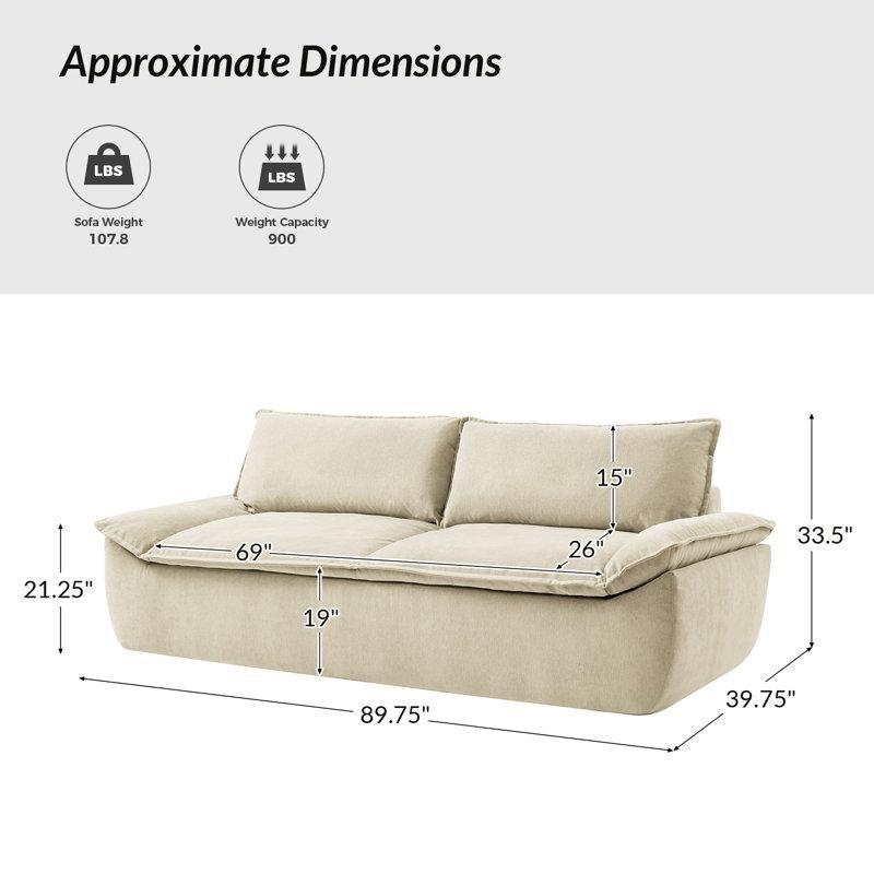 Polyester Kumaş Kolsuz İkili Koltuk - 228 cm - 207278