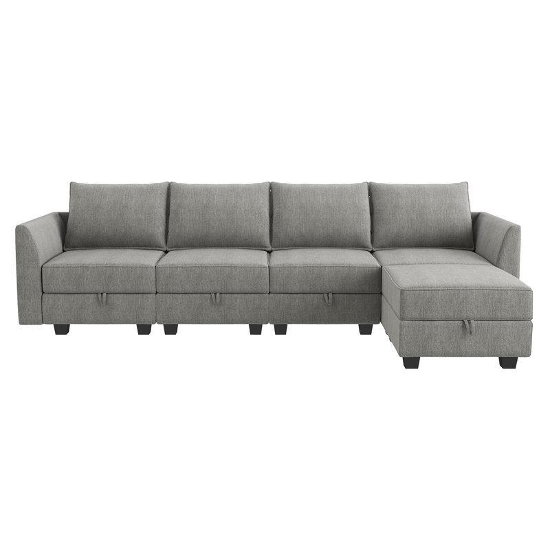 Polyester Kumaş Modüler Sandıklı L Köşe Koltuk Takımı - 287x142 cm - 193160