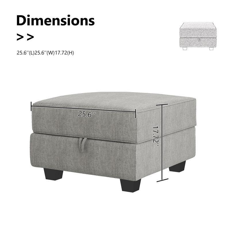 Polyester Kumaş Sandıklı Modüler Kare Puf - 66x66 cm - 165046