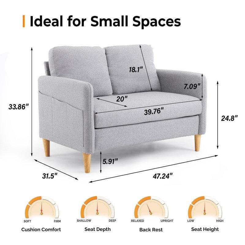 Polyester Kumaş Yan Cepli İkili Koltuk - 120 cm - 207000