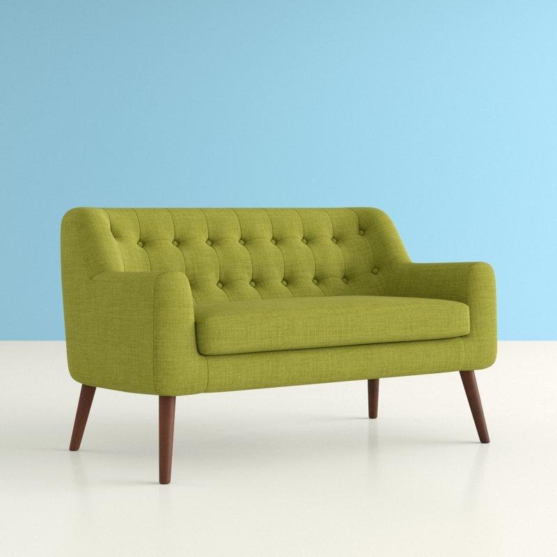 Polyester Masif Ahşap Kapitoneli İkili Koltuk - 131 cm - 205751