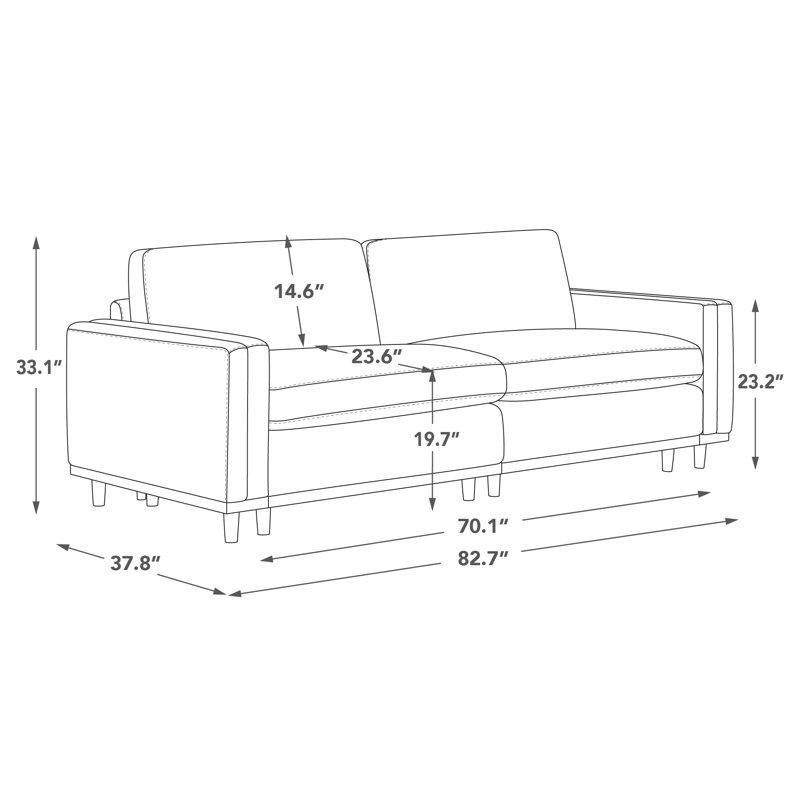 Polyester Masif Ahşap Modüler İkili Koltuk - 210x97 cm - 208492