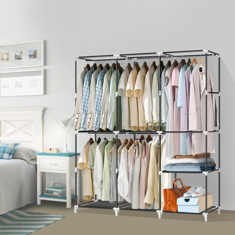 Portatif Fermuarlı Raflı Kumaş Bez Dolap - 127 cm - 182713