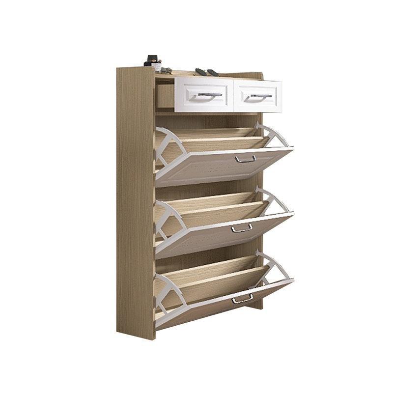Puflu MDF Çekmeceli Düşer Kapaklı Ayakkabılık - 81x24x126 cm - 228994