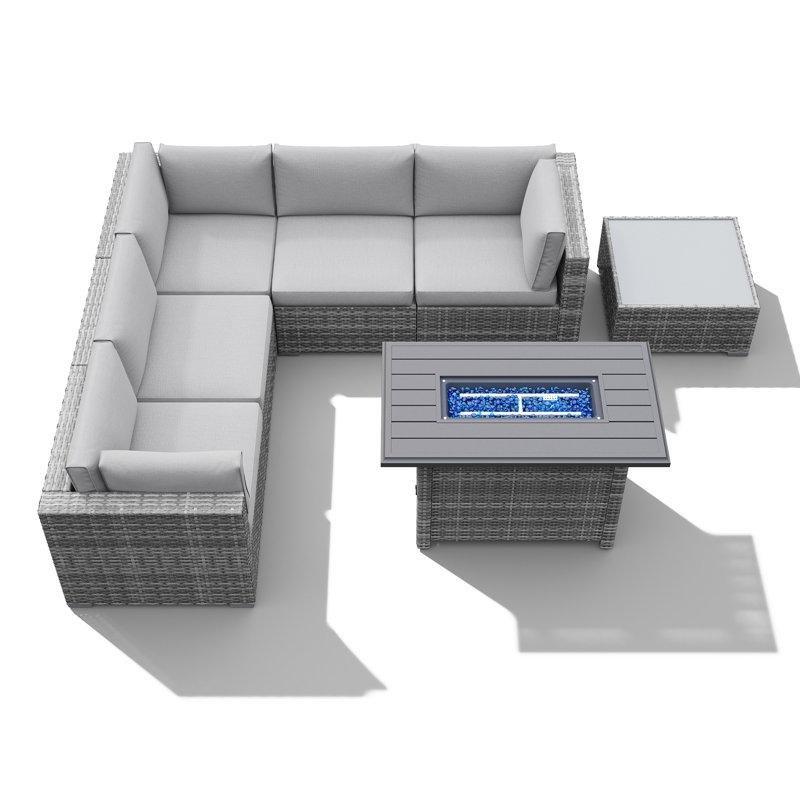 Rattan Ateş Çukurlu Modüler 5 Kişilik Bahçe Takımı - 210517
