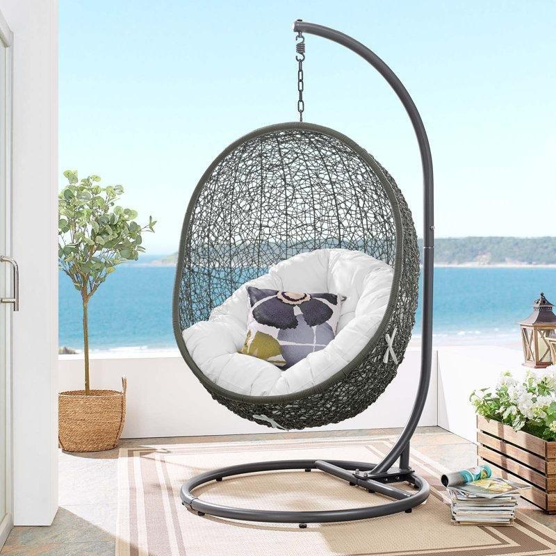 Rattan Ayaklı Tek Kişilik Yumurta Balkon Salıncağı - 174269