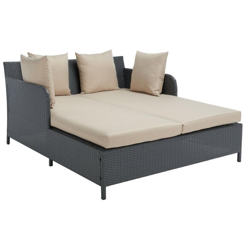 Rattan Çift Kişilik Minderli Şezlong - 171027
