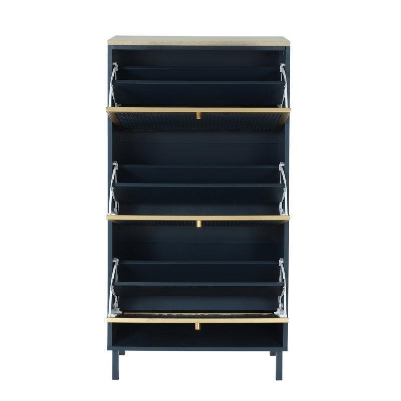 Rattan Desenli Metal 3 Kapaklı Bağımsız Ayakkabılık - 227740