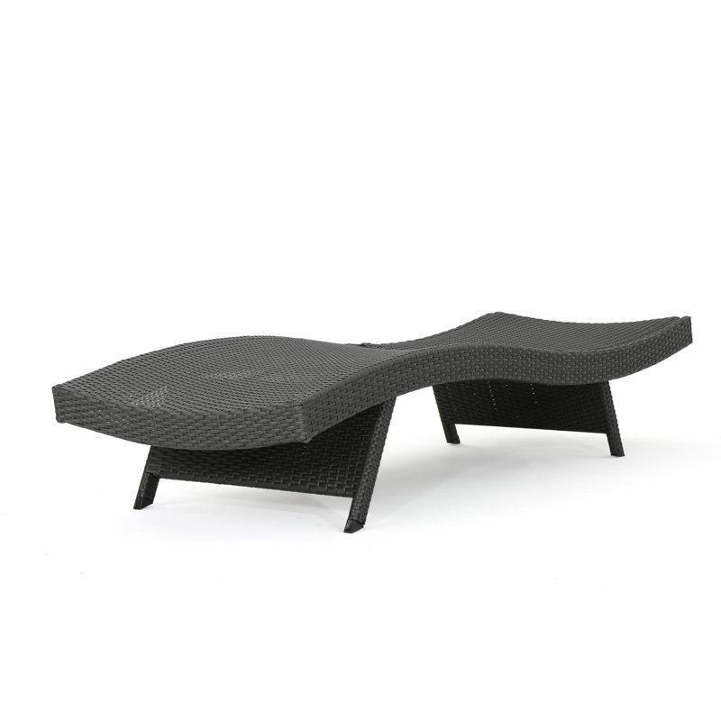 Rattan Minderli Katlanabilir Yatırılabilir Şezlong Seti - 202 cm - 170949