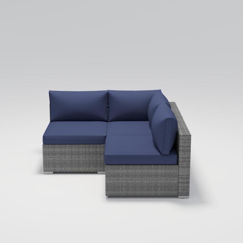 Rattan Modüler 3 Kişilik Köşe Bahçe Takımı - 212496