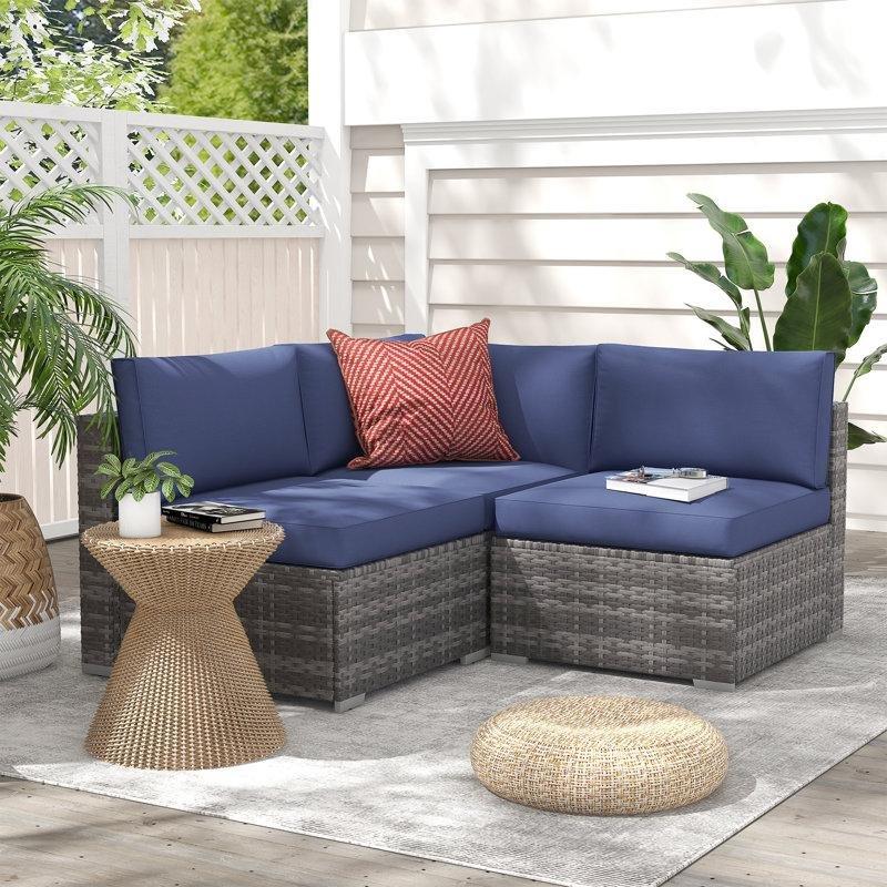Rattan Modüler 3 Kişilik Köşe Bahçe Takımı - 212496