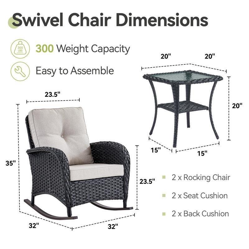Rattan Sallanır Minderli 2 Kişilik Bahçe Takımı - 209914