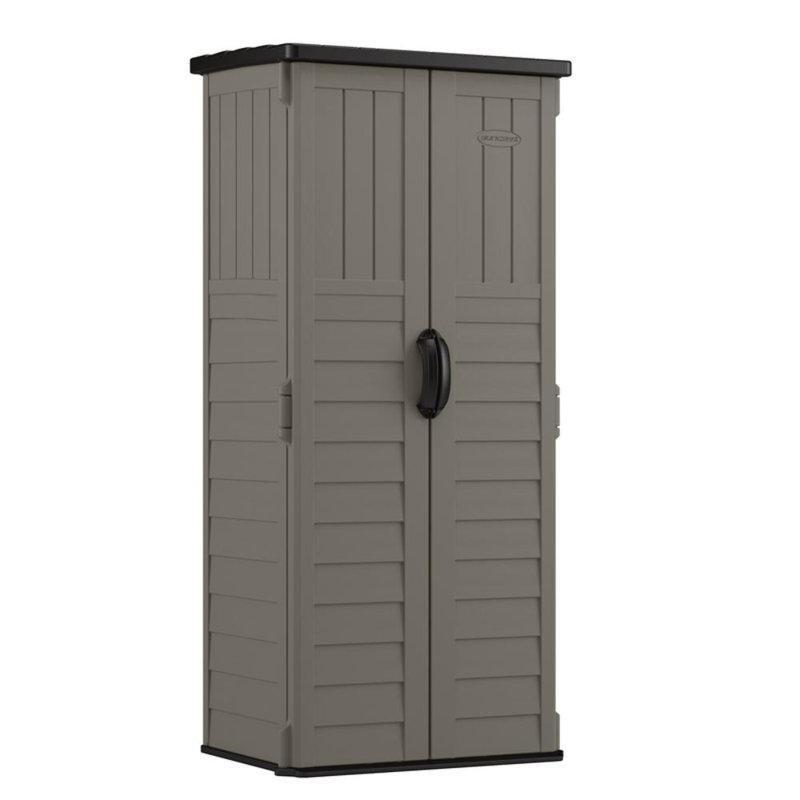 Reçine Çift Kapılı Kilitlenebilir Dikey Bahçe Dolabı - 82x65x183 cm - 163585